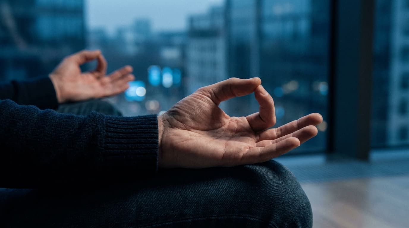 Ruhige Hände in Meditation